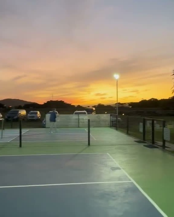 Sunset on the Plett courts