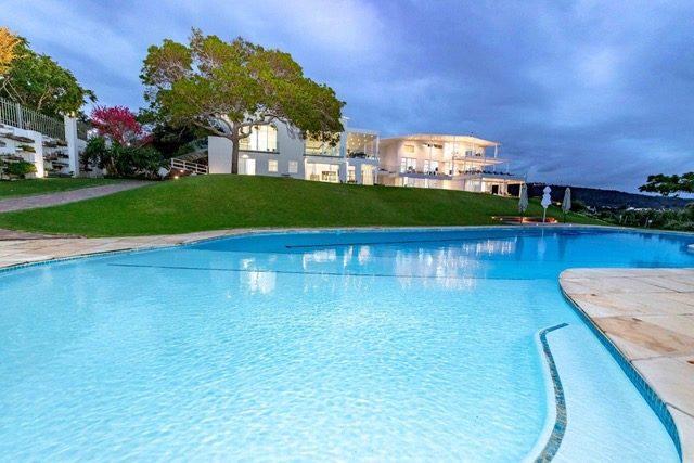 The 25-metre pool overlooking the lagoon